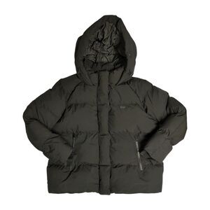 Levi's Women's Midweight Quilted Puffer Jacket with Stand Collar & Hood - Black